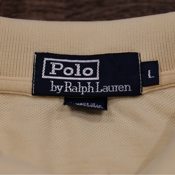 Men’s Ralph Lauren Collared Yellow Polo Shirt Large - Picture 3 of 3